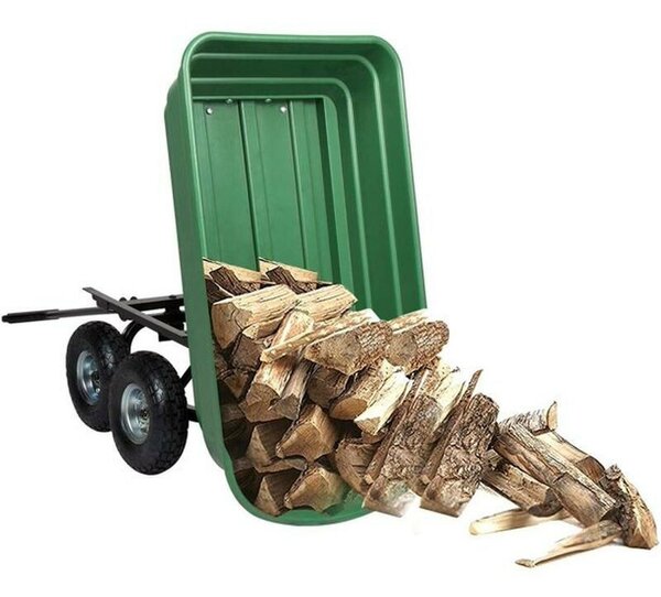 Carucior de gradina, sarcina maxima 300 kg, cupa rabatabila, maner lung cu burete antiderapant