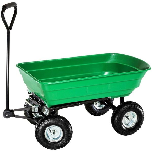 Carucior de gradina, sarcina maxima 300 kg, cupa rabatabila, maner lung cu burete antiderapant