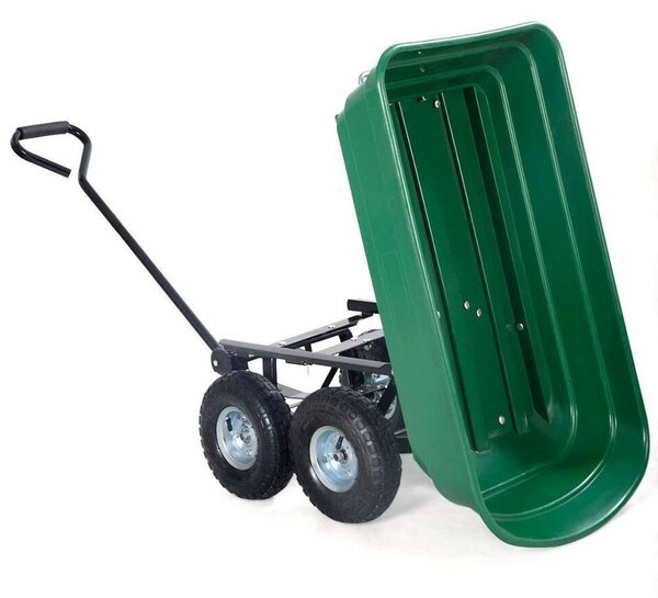 Carucior de gradina, sarcina maxima 300 kg, cupa rabatabila, maner lung cu burete antiderapant
