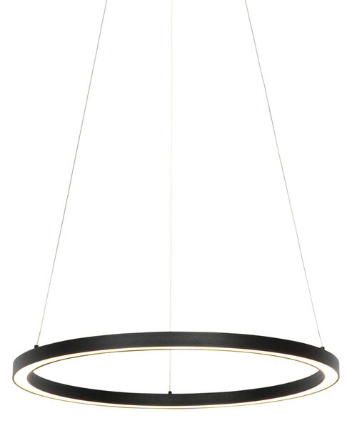 Lampă suspendată inteligentă neagră 60 cm cu LED și RGBW - Girello