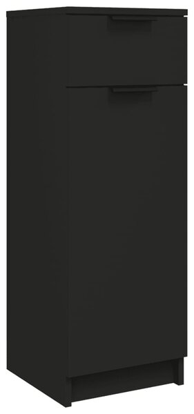 Dulap de baie, negru, 32x34x90 cm, lemn compozit