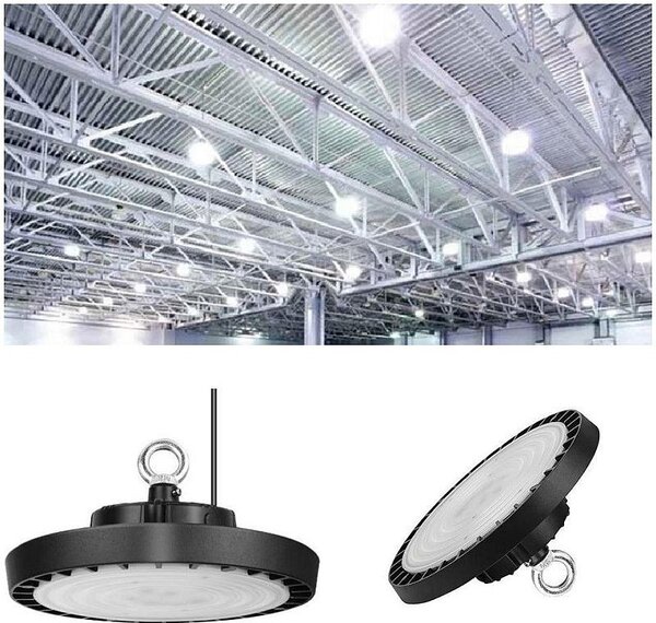 Lampa industriala High Bay, LED 150W, 16500lm, clasa rezistenta IP65 IK08, carlig prindere