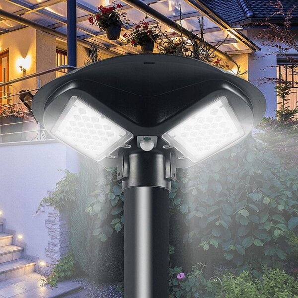 Lampa solara LED 150W, 7500 lm, 5000K, senzor crepuscular si de miscare, cu telecomanda, IP65