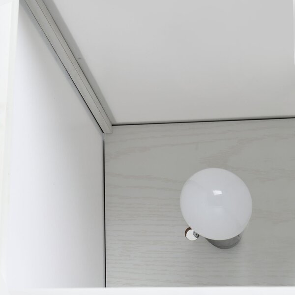 HOMCOM Lampă de Podea 40W cu 3 Rafturi Integrate și Comutator de Picior, Lampă Modernă din MDF și Acrilic, 26x26x160 cm, Alb | Aosom Romania