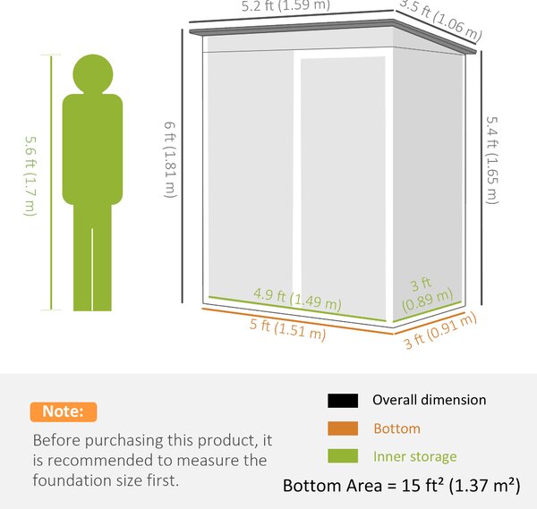 Outsunny Căsuță de Grădină 1.37m² din Metal, Montaj Ușor, Căsuță pentru Unelte de Grădină cu Orificii de Aerisire, Ușă Glisantă, Acoperiș Înclinat și Mănuși, 159x106x181 cm, Maro | Aosom Romania