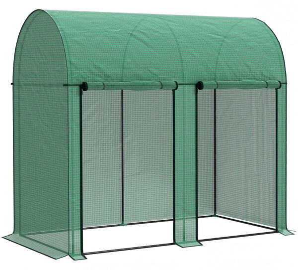 Outsunny Seră de grădină 2 m² dim. 2L x 1l x 1,78H m 2 Uși cu fermoar rulabile Oțel PE Densitate înaltă 140 g/m² Anti-UV alb | Aosom Romania