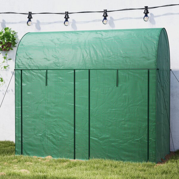 Outsunny Seră de grădină 2 m² dim. 2L x 1l x 1,78H m 2 Uși cu fermoar rulabile Oțel PE Densitate înaltă 140 g/m² Anti-UV alb | Aosom Romania