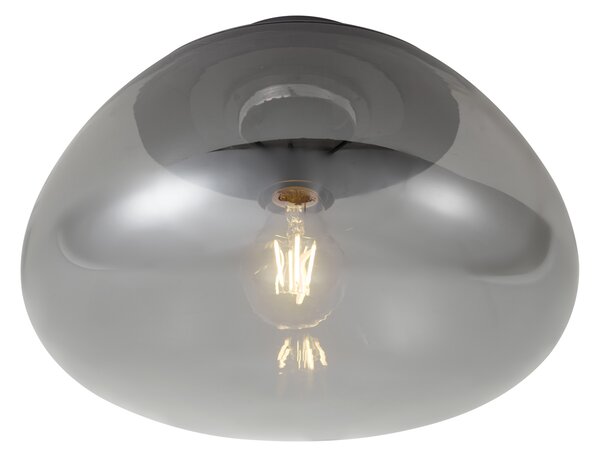 Plafonieră de design Gunmetal cu sticlă fumurie - Giselle