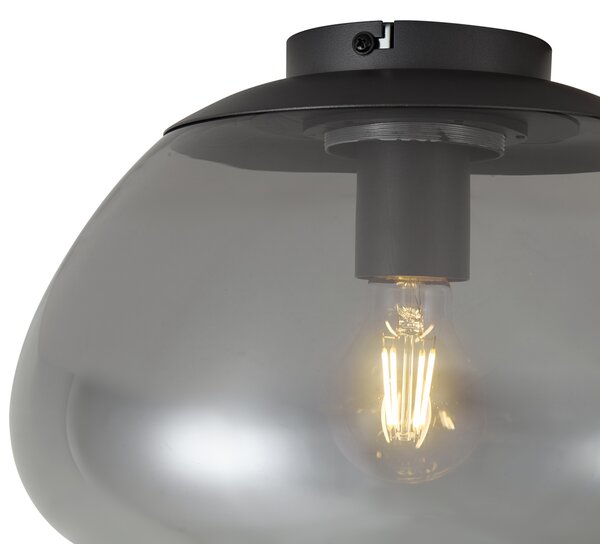 Plafonieră de design Gunmetal cu sticlă fumurie - Giselle