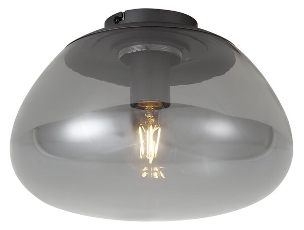 Plafonieră de design Gunmetal cu sticlă fumurie - Giselle