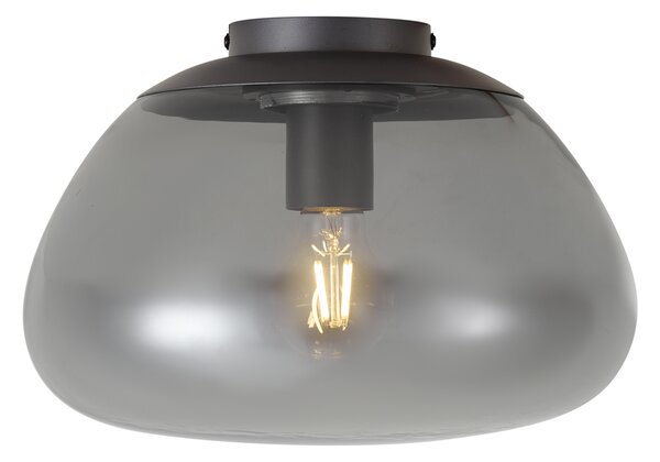 Plafonieră de design Gunmetal cu sticlă fumurie - Giselle