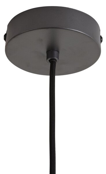 Lampă suspendată retro Gunmetal cu sticlă fumurie - Giselle