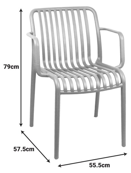 Scaun de gradina, Zoi, Antracit, 57.5x54x79 cm
