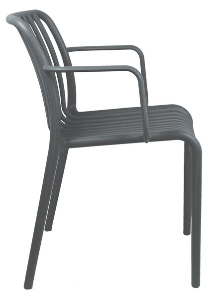 Scaun de gradina, Zoi, Antracit, 57.5x54x79 cm