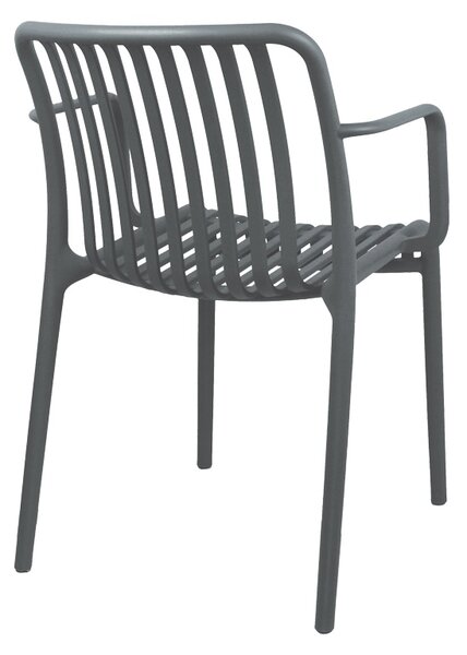 Scaun de gradina, Zoi, Antracit, 57.5x54x79 cm