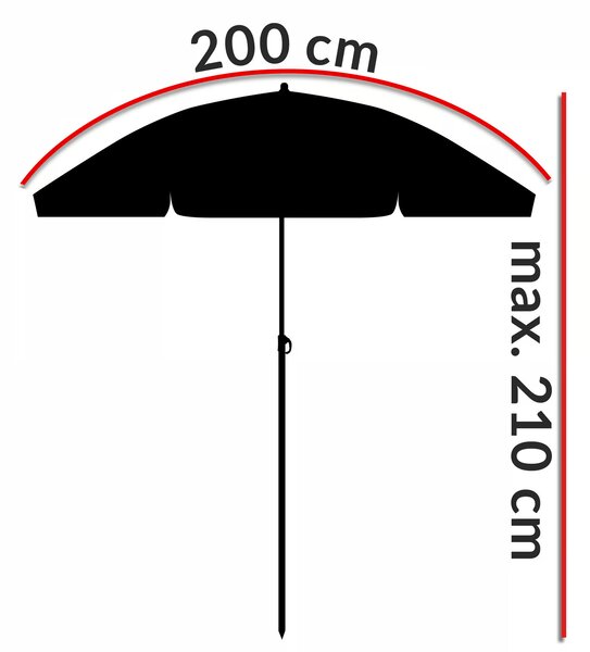 Deuba Umbrela de soare Crete Ø200 cm - antracit