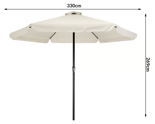 Deuba LED Umbrela de soare Athens Ø330 cm - crem