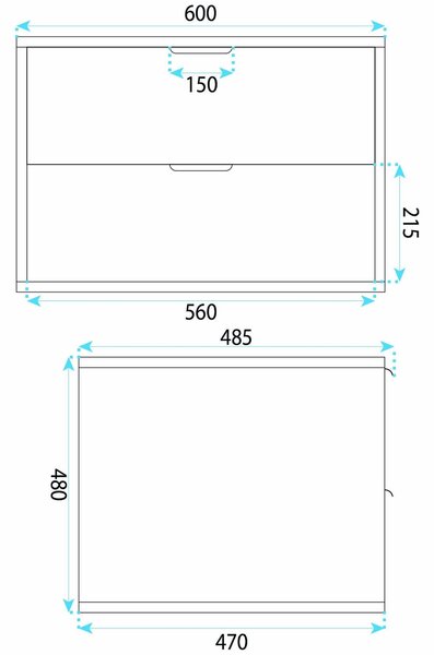 Rea Mono dulap 60x47x48 cm sub chiuveta pe perete stejar REA-M0408