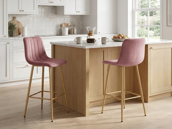 Scaun de bar POZZA VELVET, roz