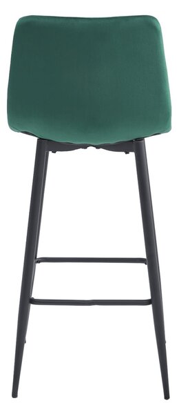 Scaun de bar ARCETO VELVET cu picioare negre, verde inchis