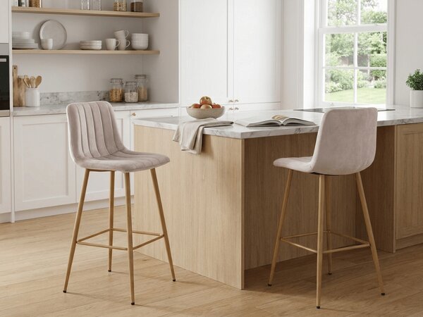 Scaun de bar POZZA VELVET, bej