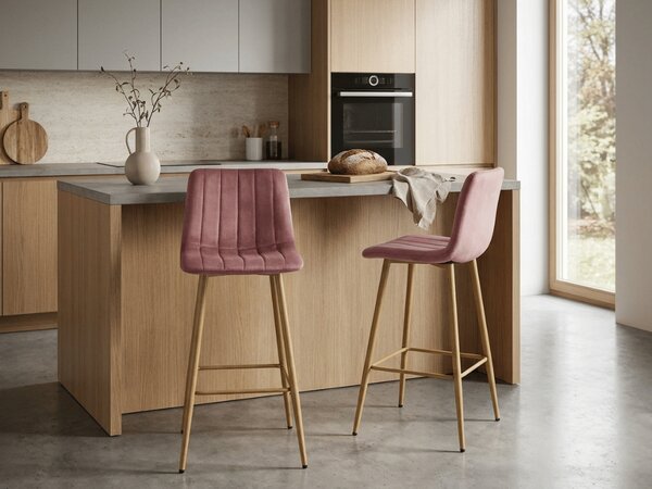 Scaun de bar POZZA VELVET, roz