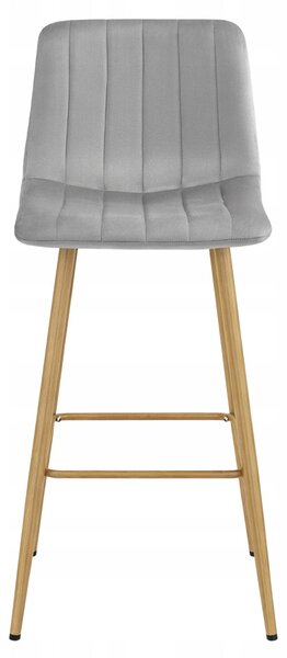 Scaun de bar POZZA VELVET, gri deschis