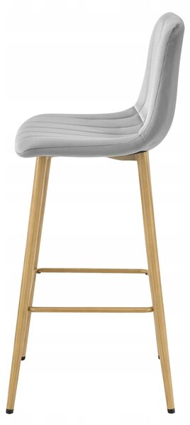 Scaun de bar POZZA VELVET, gri deschis