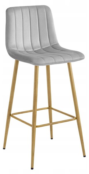 Scaun de bar POZZA VELVET, gri deschis