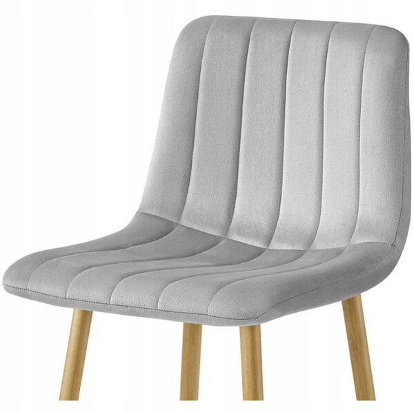 Scaun de bar POZZA VELVET, gri deschis