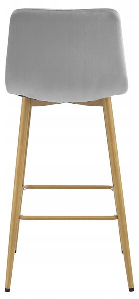 Scaun de bar POZZA VELVET, gri deschis