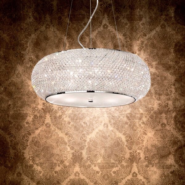 Ideal Lux - Lustra LED cu cristale pe cablu PASHA 14xE14/40W/230V, diam. 65 cm, crom