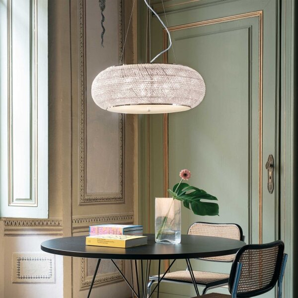 Ideal Lux - Lustra LED cu cristale pe cablu PASHA 14xE14/40W/230V, diam. 65 cm, crom