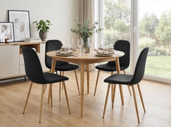 Scaun de masa PADVA VELVET, neagra