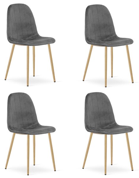 Scaun de masa PADVA VELVET, gri inchis