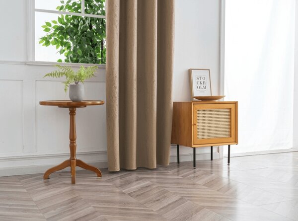 Draperie opaca DUNES VELVET 140x250 cm, bej-maro Agatat: Inele metalice