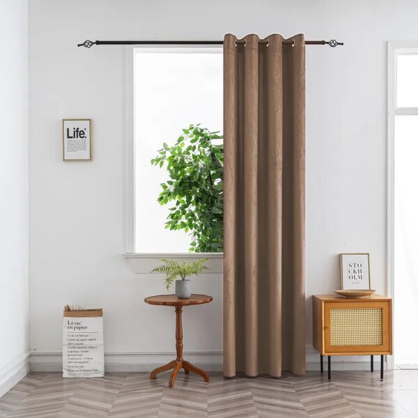 Draperie opaca DUNES VELVET 140x250 cm, bej-maro Agatat: Inele metalice
