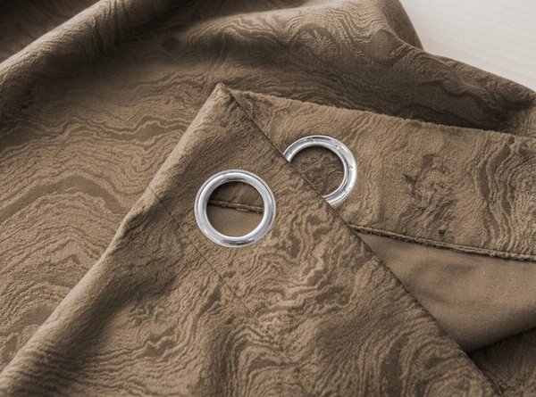 Draperie opaca DUNES VELVET 140x250 cm, bej-maro Agatat: Inele metalice