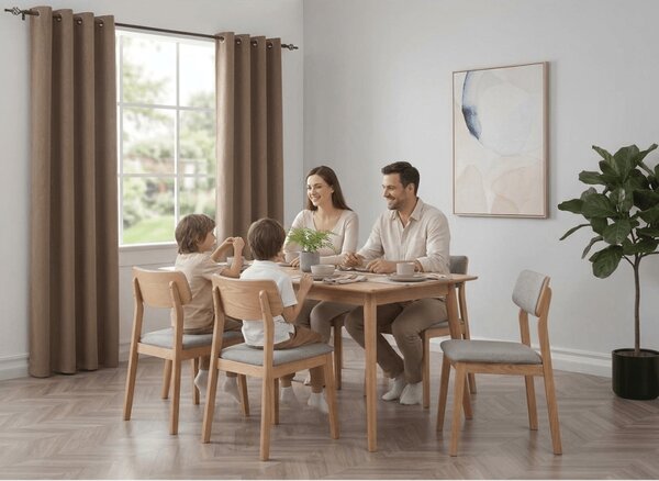 Draperie opaca DUNES VELVET 140x250 cm, bej-maro Agatat: Inele metalice
