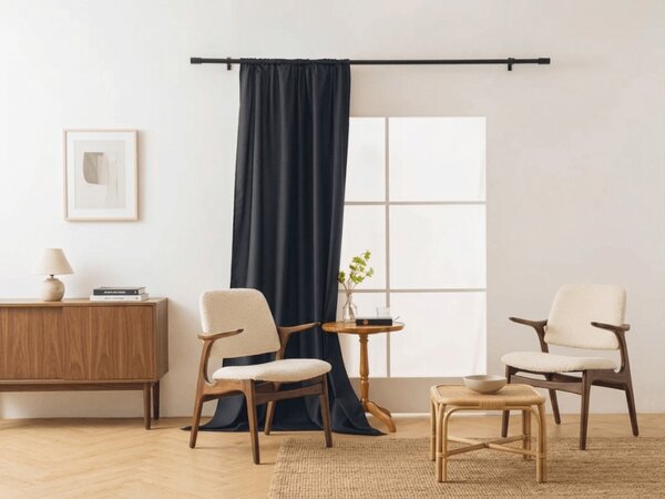 Draperie OXFORD LIGHT 140x250 cm, negru Agatat: Rejansa