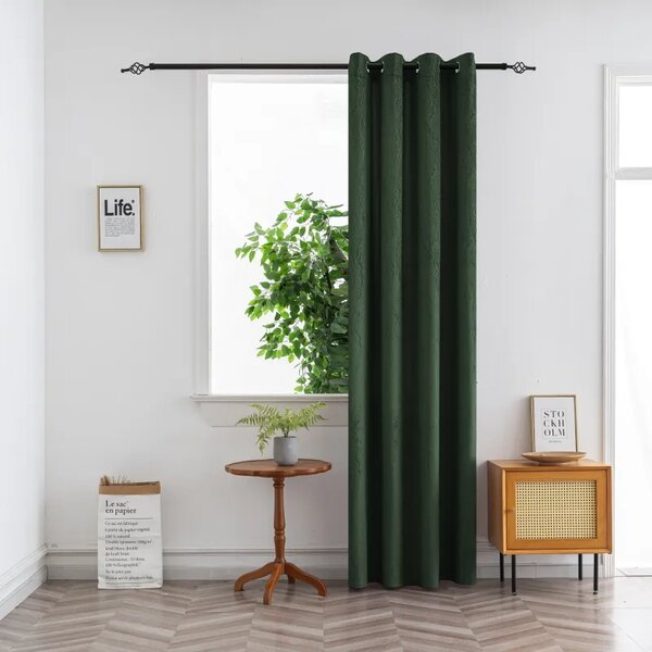 Draperie opaca DUNES VELVET 140x250 cm, verde inchis Agatat: Inele metalice