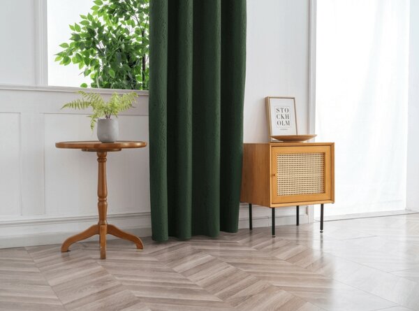 Draperie opaca DUNES VELVET 140x250 cm, verde inchis Agatat: Inele metalice