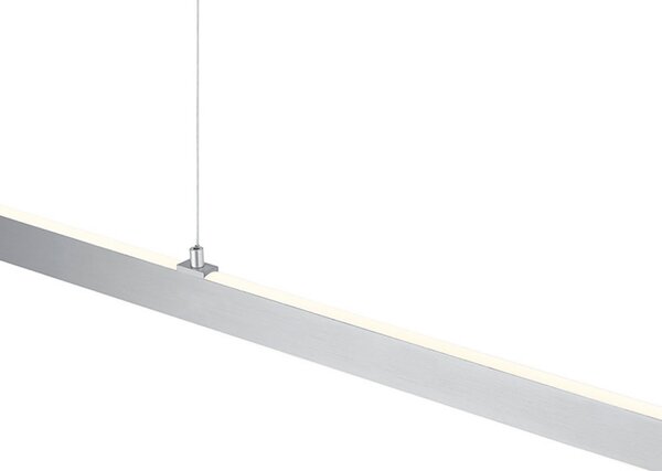 HELL Lampă suspendată LED Karo, aluminiu, lungime 130 cm, metal, CCT, reglabil, Metalic, Camera de zi / sufragerie, Metal, Modern