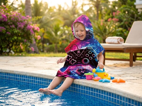 Poncho pentru copii GAMES colorat