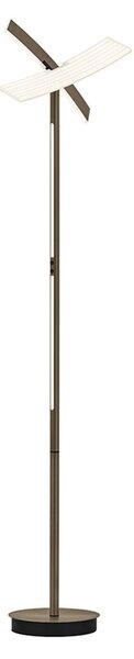 HELL Lampadar LED Twice, bronz anodizat, înălțime 185 cm, metal, CCT, reglabil, Bronz / Alamă Veche, Camera de zi / sufragerie, Metal, Modern