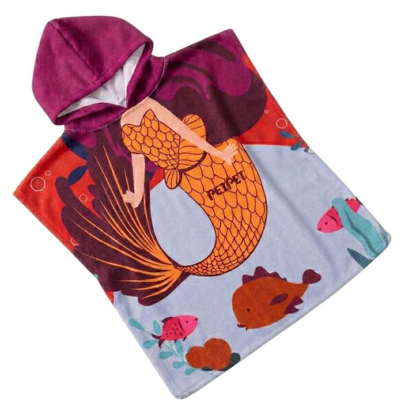 Poncho pentru copii SIRENA MARINA albastru-gri Dimensiune: 60 x 120 cm