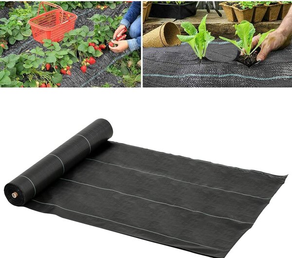 Outsunny Folie Neagră de Mulci 50x2m, Protecție UV, pentru Grădină, Sera, Drenaj Eficient | Aosom Romania