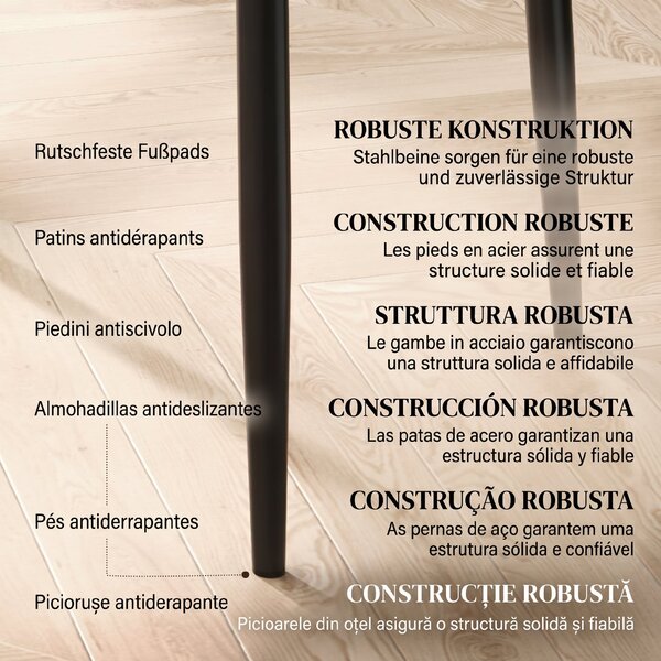 HOMCOM Set 2 Scaune de Sufragerie Tapițate cu Spătar Înalt, Tălpi Antiderapante și Picioare din Oțel, 41x50x97 cm, Negru | Aosom Romania