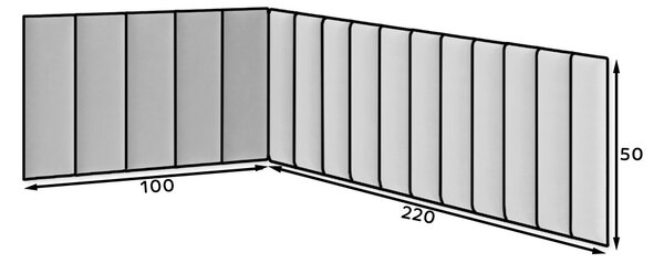 Set 16 panouri tapițate Quadra 100x220x50 cm (mentol). Promo -11%. 1051978