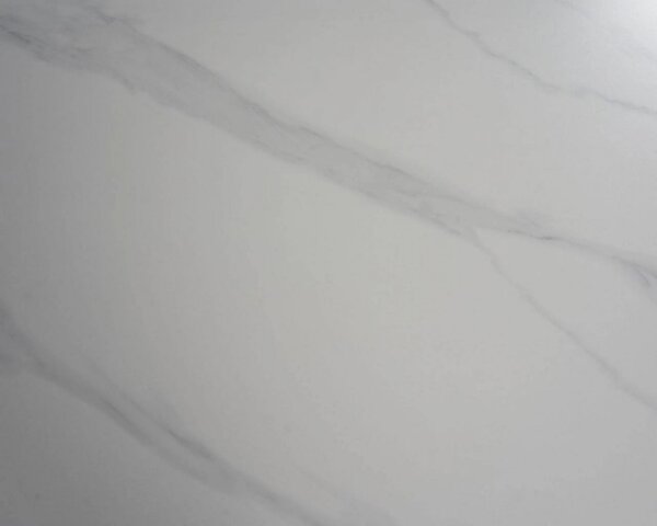 Masa extensibila VELA, alb cu efect de marmura/negru, ceramica/metal